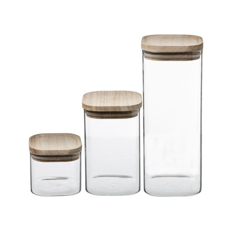 Pots De Vidre Apilables Amb Tapa (3un)