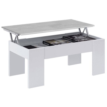 Mesa De Centro Elevable Ambit Cemento Blanco Artik