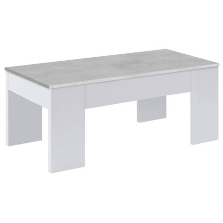 Mesa De Centro Elevable Ambit Cemento Blanco Artik