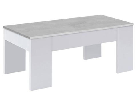 Mesa De Centro Elevable Ambit Cemento Blanco Artik