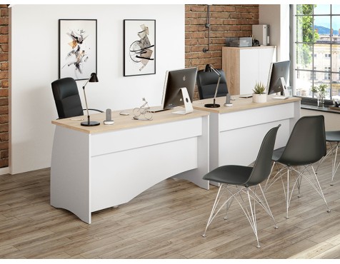 Escritorio Argon Roble Canadian Blanco Artik