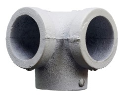Conector Angular 3 Tubos Blanco Ferro System