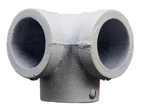 Conector Angular 3 Tubos Blanco Ferro System