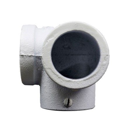 Conector Angular 3 Tubos Blanco Ferro System