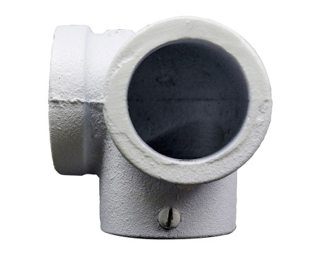 Conector Angular 3 Tubos Blanco Ferro System