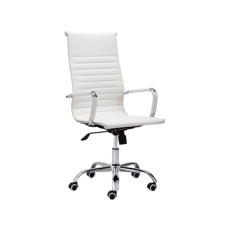 Silla Oficina Giratoria Símil Piel Blanca