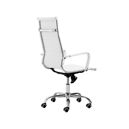 Silla Oficina Giratoria Símil Piel Blanca