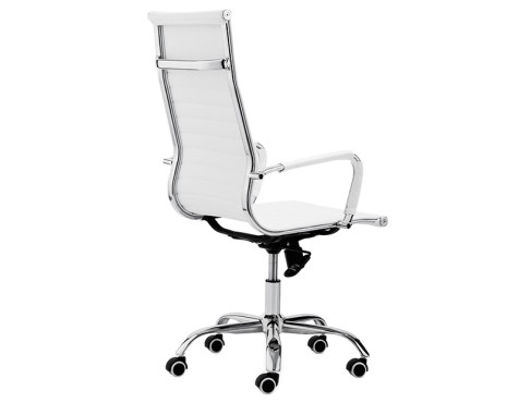 Silla Oficina Giratoria Símil Piel Blanca