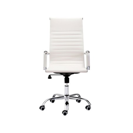 Silla Oficina Giratoria Símil Piel Blanca