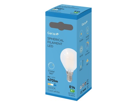 Bombilla Led Opal Filamentos Esférica Luz Fría