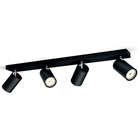 Regleta 4 Focos Philips Kosipo Negro