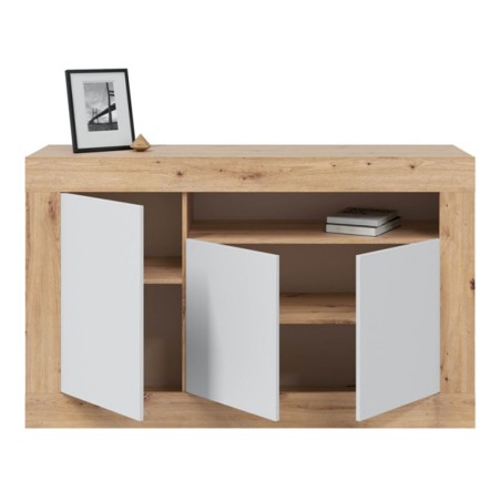Aparador Baltik 3 Puertas Roble Nodi Blanco Artik