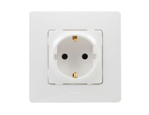 Base Enchufe Schuko Legrand Niloé Blanco