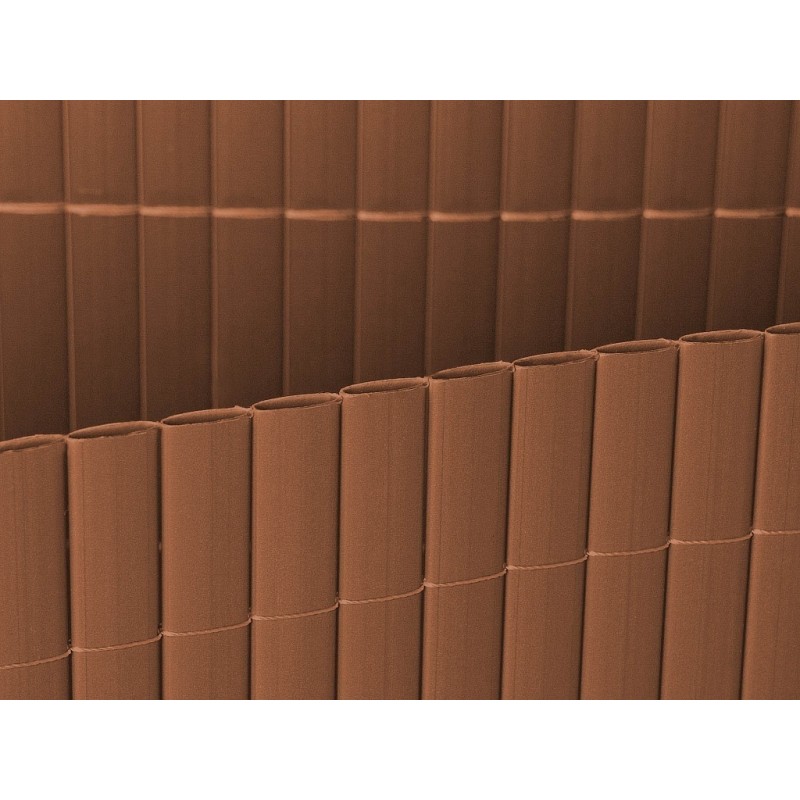 Cañizo PVC de doble cara marrón para ocultación 1x5mt