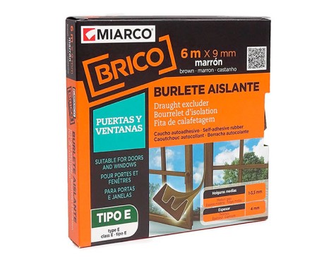 Burlete Caucho Tipo E Marrón