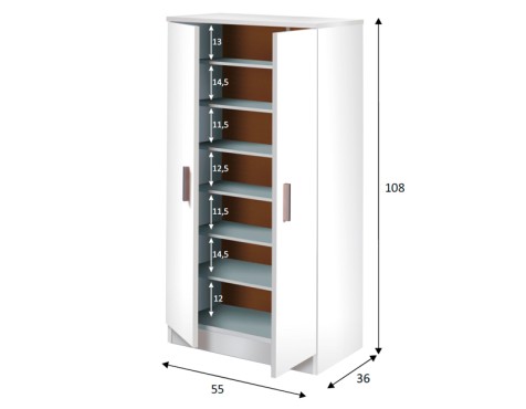 Mueble Zapatero Basic 6 Estantes Blanco