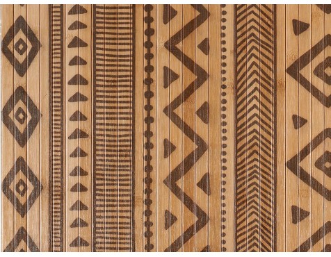  Alfombra Bambú Natural Etnic Naranja Y Negro