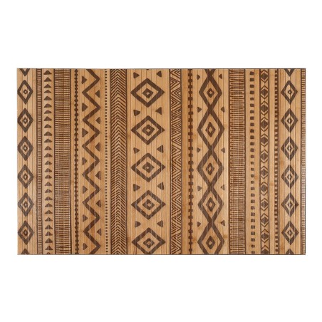  Alfombra Bambú Natural Etnic Naranja Y Negro