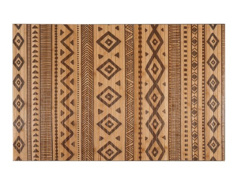  Alfombra Bambú Natural Etnic Naranja Y Negro