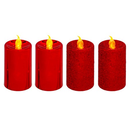Espelma Led Decorativa Vermella (4un)