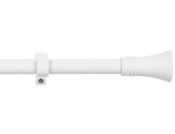 Barra Cortina Extensible Kit Con Anella Blanca