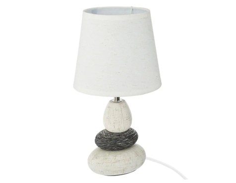 Lámpara De Mesa Cerámica Clary Blanca