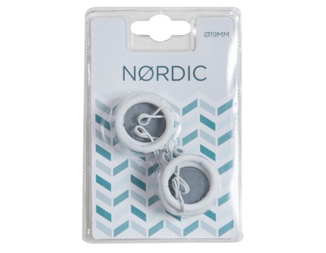 Anelles Cortina Metàl·Liques Blanques Nordic (8un)