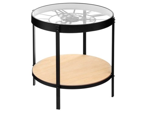 Mesa Auxiliar Salón Con Reloj Integrado