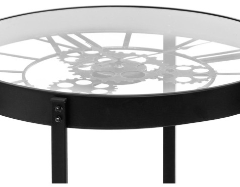 Mesa Auxiliar Salón Con Reloj Integrado