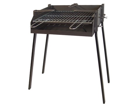 Barbacoa Cuadrada Con Soporte Paellero