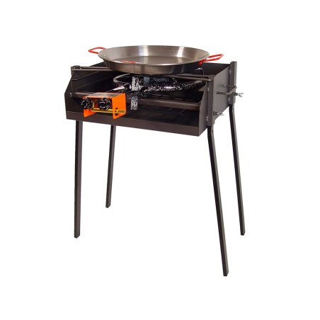 Barbacoa Cuadrada Con Soporte Paellero