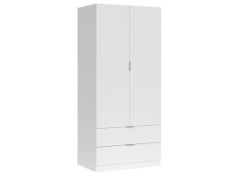 Armario Ropero 2 Puertas + 2 Cajones Blanco Artik