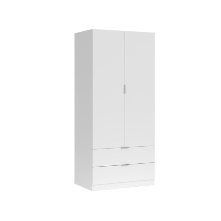Armario Ropero 2 Puertas + 2 Cajones Blanco Artik