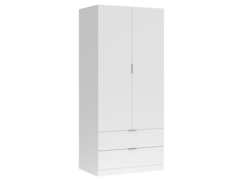 Armario Ropero 2 Puertas + 2 Cajones Blanco Artik