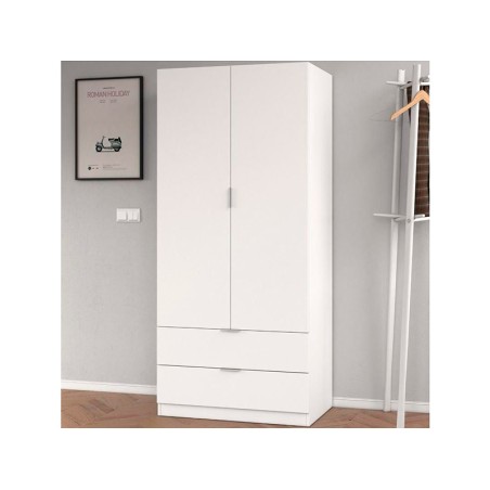Armario Ropero 2 Puertas + 2 Cajones Blanco Artik