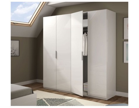 Armario 4 Puertas Max Blanco Brillante