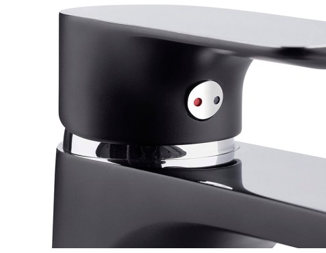 Aixeta Lavabo Monocomandament Noir Negre Cromat