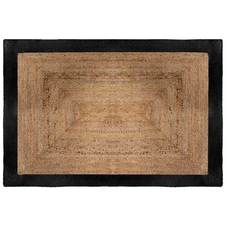 Catifa Jute Natural Vora Negre