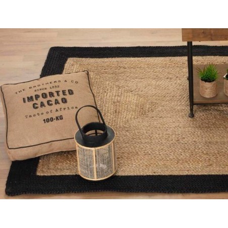 Catifa Jute Natural Vora Negre