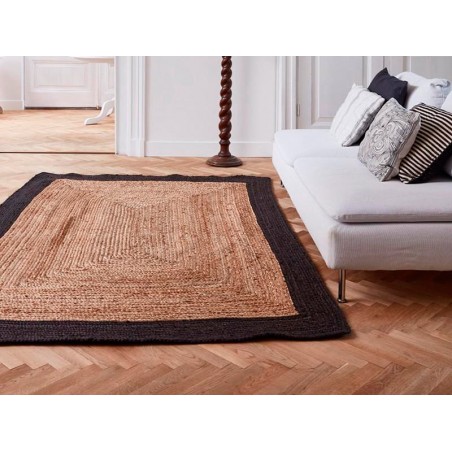 Catifa Jute Natural Vora Negre