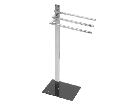 Tovalloler De Peu Metall Cromat I Vidre Negre