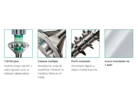 Tornillo Spax Cabeza Plana Torx a2 (25un)