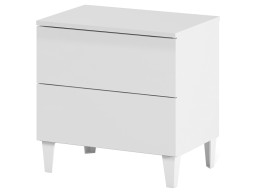 Mesita De Noche Blanca Loft 2 Cajones