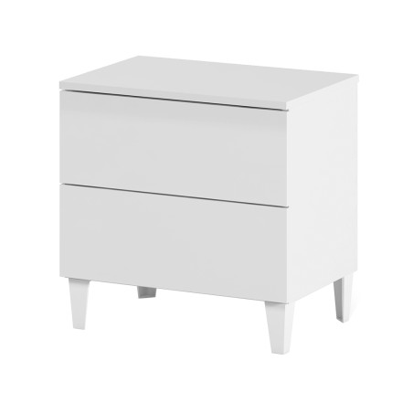 Mesita De Noche Blanca Loft 2 Cajones