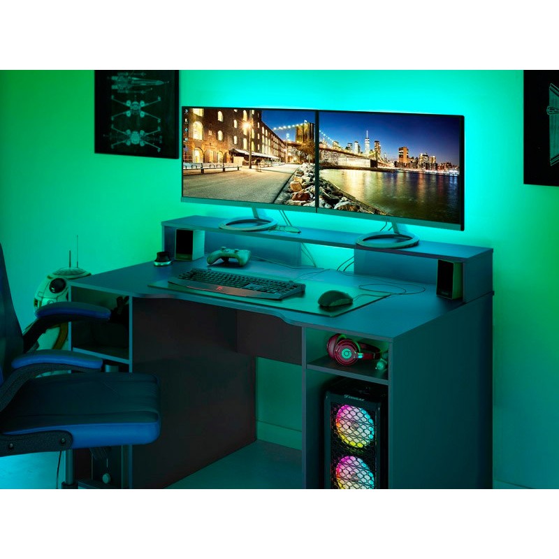 Mesa escritorio Gamer antracita 1360x880x670 mm