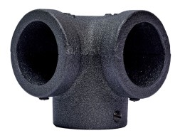 Conector Angular 3 Tubos Gris Plomo Ferro System