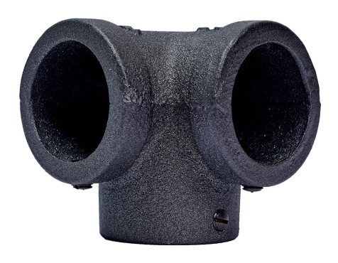 Conector Angular 3 Tubos Gris Plomo Ferro System