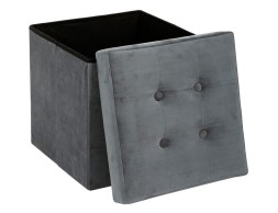 Puf Emmagatzematge Plegable Vellut Gris