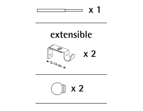 Barra Cortina Extensible Doble Bàcul Plata