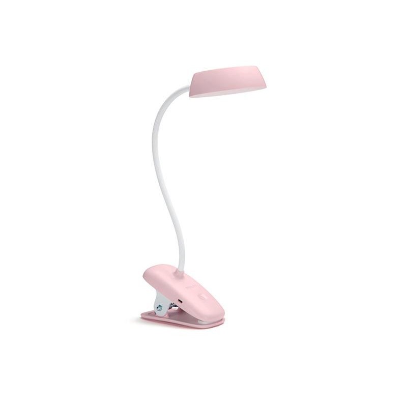 Flexo LED recargable con pinza rosa 3W